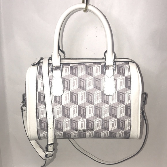 Karl Lagerfeld Handbags - NWT Karl Lagerfeld White & Gray Saffiano Leather Shoulder/Crossbody $248